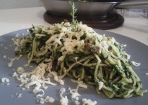 Spinat – Salami Spaghetti